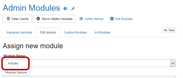 Assign new module