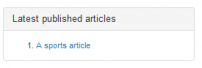 The Last Articles module in the right column.