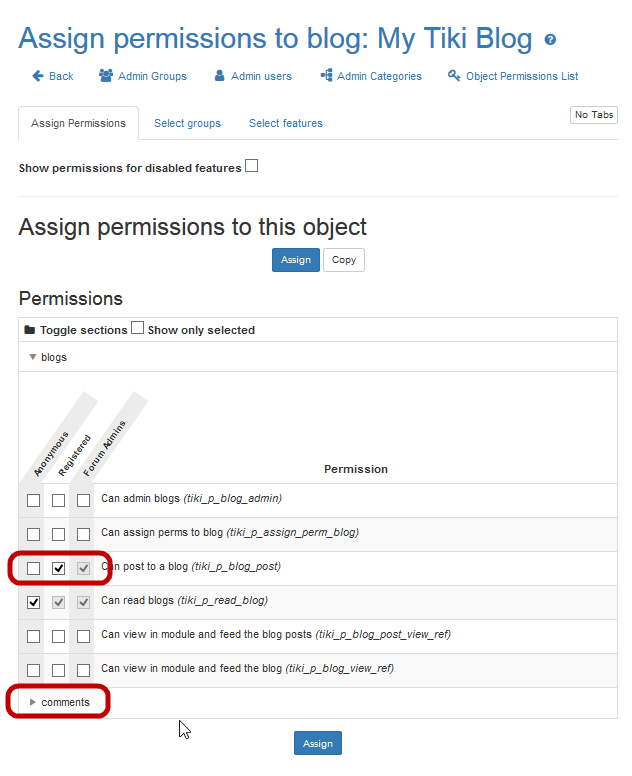 Assign Permissions