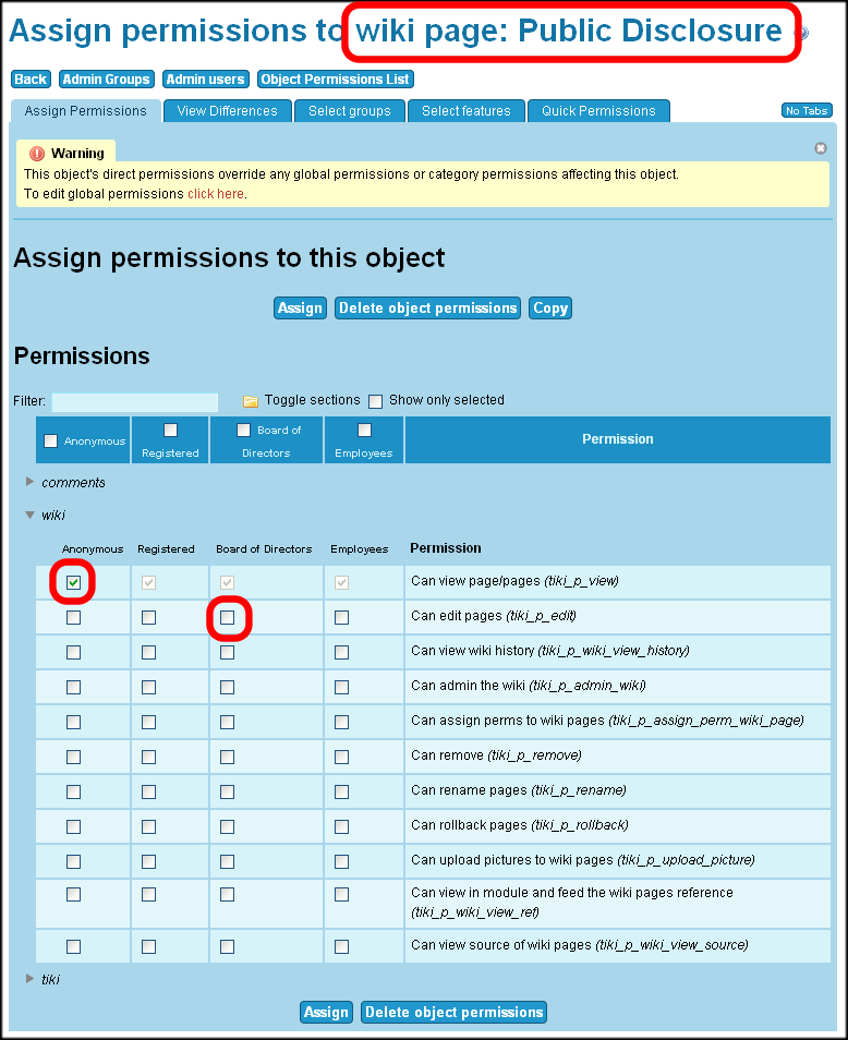 Object Permissions