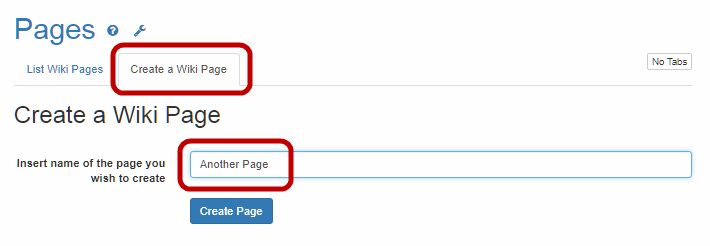 Pages CreateAWikiPage AnotherPage