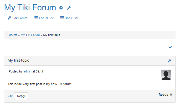 Your post is shown on the forum page.